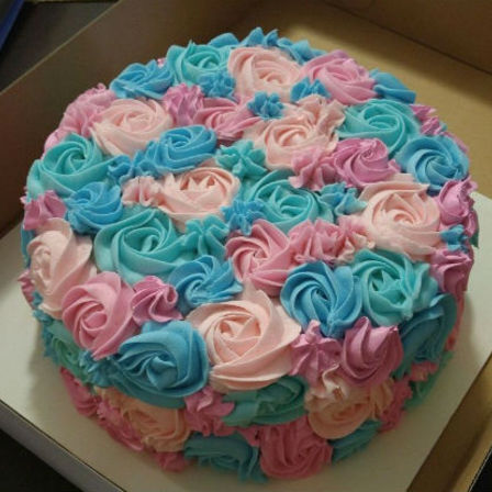 Rosette Gender Reveal Cake | Cake & Bake Kiwi